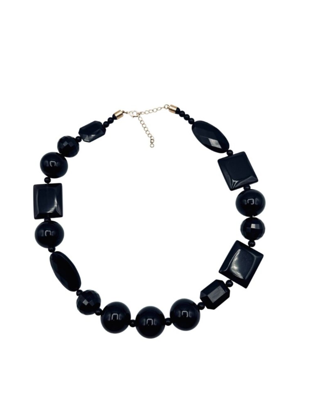 Chunky Black & White Glossy Bead Necklaces Statement Big Bold Acrylic 26" & 18" - Picture 9 of 11